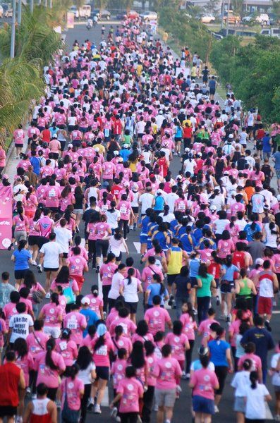 a sea of pink