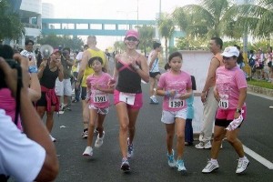 Nadine and Danee finishing their 5k