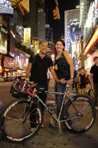 Joey, me and his bike in times square